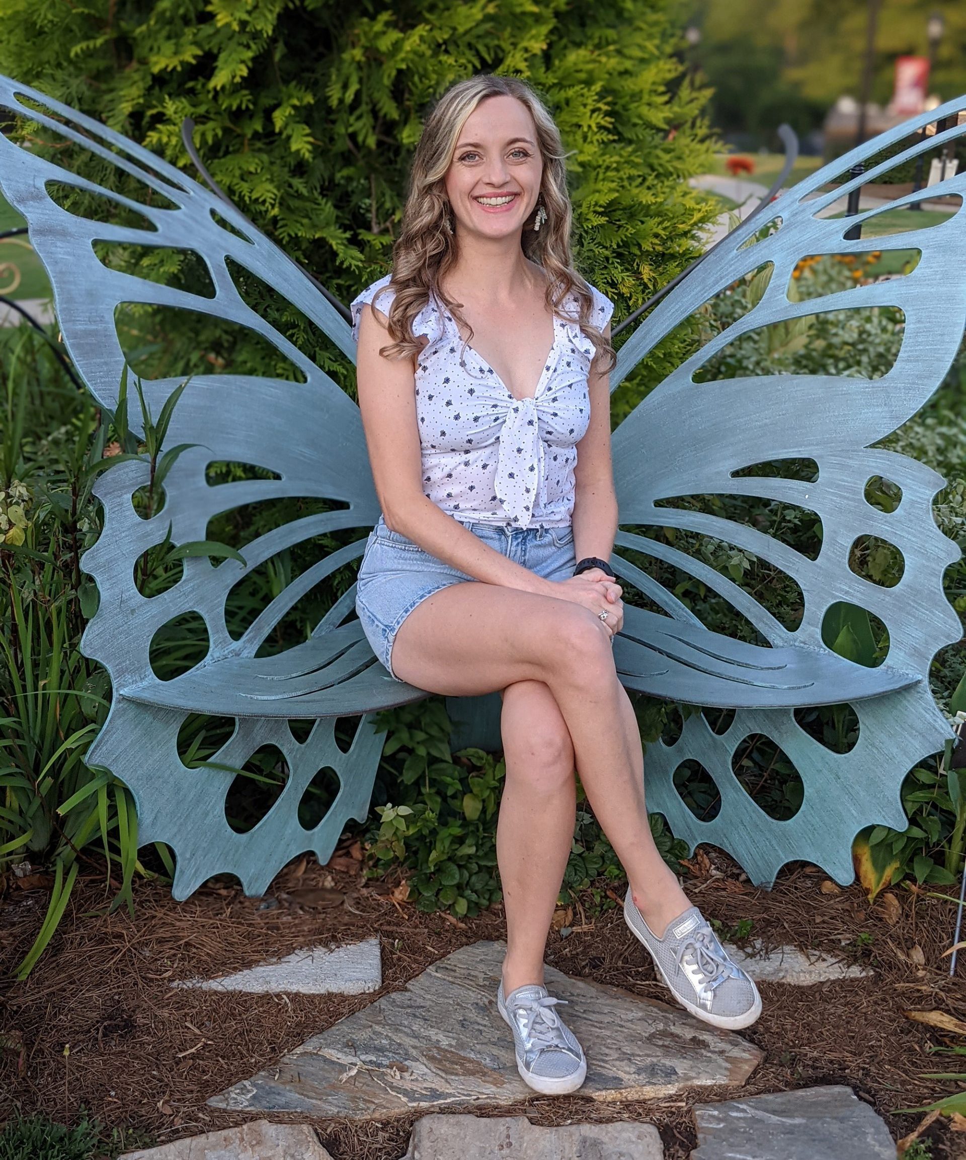 kelsey on butterfly chair