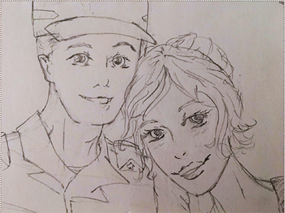 drawn by kelsey military couple